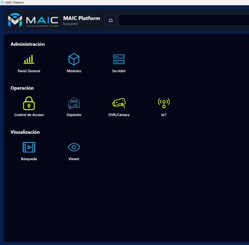 Plataforma MAIC - Panel de control operativo